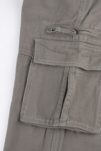 Utility Pocket Zipper Denim Cargo Jeans