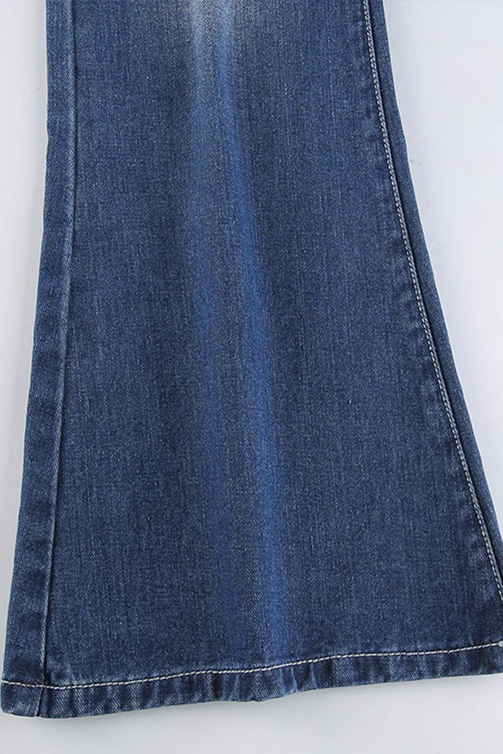 Low Waist Utility Pocket Denim Flare Bottom Jeans