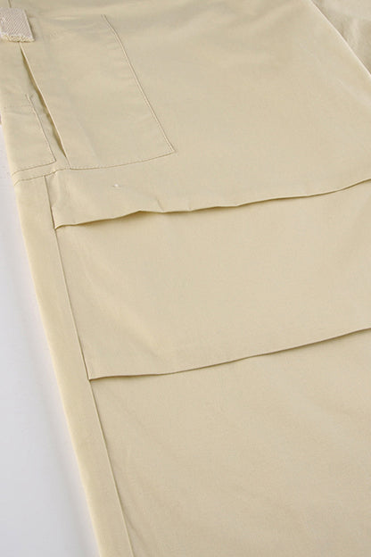 Drawstring Asymmetric Pockets Cargo Pants